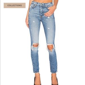 GRLFRND Distressed Blue Jeans